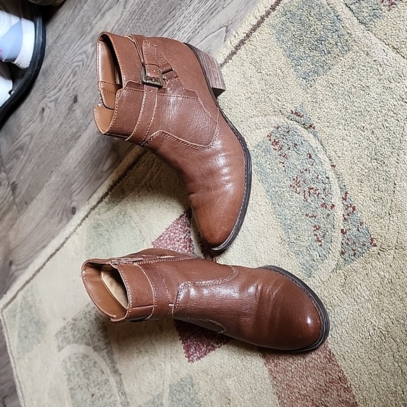 Womens, Naturalizer, Zip Up Bootie, Brown, Sz. 7.5, Leather Upper - Picture 2 of 8